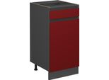 Vicco Mobiletto Base Per Cucina R-Line, 40 Cm Forma A J, Senza Piano Di Lavoro, Rosso/Antracite
