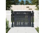The Living Store Cancello Da Giardino Antracite 105X105 Cm In Acciaio Design Bambù