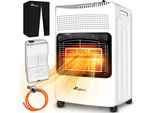 Tresko® 4200 Watt Riscaldatore A Gas Bianco Incl. Regolatore Di Pressione Del Gas Tubo Flessibile Del Gas + Copertura | Stufa A Gas Riscaldatore A Gas In Ceramica Con 3 Livelli | Riscaldatore A Gas A Infrarossi Riscaldatore Radiante Per Bombole Di Gas Butano O Propano Fino A 15 Kg