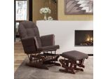Bei Cloris Sedia A Dondolo Con Sgabello Scorrevole In Tessuto Marrone - Sedie A Dondolo Nuovo6756926 1Pacco