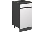 Vicco Mobiletto Base Per Cucina R-Line, 40 Cm Forma A J, Senza Piano Di Lavoro, Bianco/Antracite