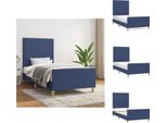 Vidaxl Struttura Letto Con Testiera In Tessuto Blu 100X200 Cm - Letti E Strutture Letto