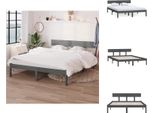 Vidaxl Letto In Legno Massiccio Pino Grigio 200X200 Cm - Letti E Strutture Letto