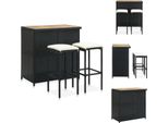 Vidaxl Set Da Bar 3 Pezzi In Polirattan Nero - Gruppi Da Pranzo