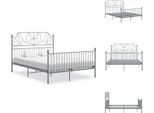 Vidaxl Struttura Letto In Metallo Grigio 160X200 Cm - Letti E Strutture Letto