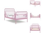 Vidaxl Letto Allungabile In Metallo Rosa 80X130/200 Cm - Letti & Reti