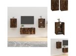 Vidaxl Mobili Tv A Parete 2 Pz. Rovere Fumé 40X34,5X60 Cm - Mobili Tv