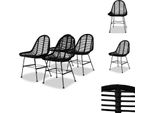 Vidaxl Sedie Da Pranzo 4 Pz. Rattan Naturale Nero - Sedie Da Pranzo