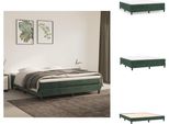 Vidaxl Letto A Molle Verde Scuro 160X200 Cm In Velluto - Letti E Strutture Letto