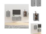 Vidaxl Mobili Tv A Parete 2 Pz. Grigio Sonoma 40X34,5X60 Cm - Mobili Tv