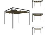 Vidaxl Padiglione Da Giardino Con Tetto Estensibile 3X3 M Taupe 180 G/M² - Padiglioni E Tende Per Feste