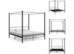 Vidaxl Letto A Baldacchino In Metallo Nero 200X200 Cm - Letti & Reti