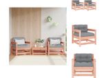 Vidaxl Sedie Da Giardino Con Cuscini 2 Pz. Legno Massiccio Di Abete Douglas - Elementi Per Divani Da Giardino