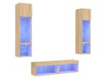 Vidaxl Parete Attrezzata A 6 Pezzi Con Illuminazione A Led Materiale In Legno Rovere Sonoma