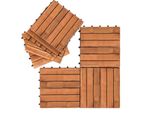 Jopassy Set Di 22 Piastrelle In Legno Acacia 2M² Piastrelle Per Patio Click Tiles Mosaico Classico 30X30Cm