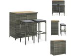 Vidaxl Set Da Bar 3 Pezzi In Rattan Grigio - Gruppi Da Pranzo
