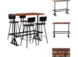 Vidaxl Set Da Bar 5 Pezzi In Legno Massiccio Antico Multicolore - Set Da Pranzo