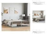 Vidaxl Struttura Letto Con Testiera E Pediera In Metallo Bianco 193X203 Cm - Letti E Strutture Letto