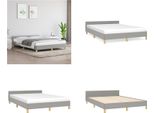 Vidaxl Giroletto Con Testiera In Tessuto Grigio Chiaro 140X200 Cm - Giroletto Con Testiera - Giroletto Con Testiera - Giroletto - Letto Con Testiera