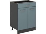 Vicco Mobiletto Base Per Cucina R-Line, 60 Cm Con Cassetto, Senza Piano Di Lavoro, Grigio-Blu/Antracite