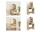 Vidaxl Tavolo Da Toilette Con Specchio In Rovere Sonoma 74,5X40X141 Cm - Tavolo Da Toilette - Tavolo Da Trucco - Tavolo Cosmetico - Tavolo Da Toilette