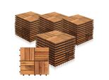 Yakimz Piastrelle In Legno 44X 4M² Piastrelle Per Terrazze In Legno Di Acacia Piastrelle Click 30X30Cm Giardino Balcone Mosaico