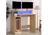 Vidaxl Scrivania Con Led Rovere Sonoma 97X45X90 Cm In Legno - Scrivania - Scrivania - Scrivania Per Ufficio - Scrivania Per Computer