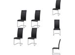 Vidaxl Sedia Cantilever 4 Pezzi In Pelle Finta Nera - Sedie Da Pranzo