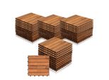 Yakimz Set Di 44 Piastrelle In Legno Acacia 4M² Piastrelle Per Patio Piastrelle A Incastro Mosaico Classico 30X30Cm