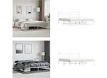 Vidaxl Struttura Letto Con Testata In Metallo Bianco 200X200 Cm - Struttura Letto - Cornici Letto - Struttura Letto - Letto