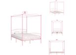 Vidaxl Struttura Letto A Baldacchino In Metallo Rosa 140 X 200 Cm - Letti E Strutture Letto