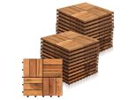 Yakimz Piastrelle In Legno 22X 2M² Piastrelle Per Terrazze In Legno Di Acacia Piastrelle Click 30X30Cm Giardino Balcone Mosaico