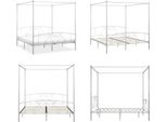 Vidaxl Struttura Letto A Baldacchino In Metallo Bianco 180 X 200 Cm - Struttura Letto - Cornici Letto - Struttura Letto - Letto Matrimoniale