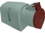 Presa A Muro Cee 32A 5 Poli Corrente Forte Con Coperchio Rosso IP44 400V 6H