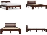 Vidaxl Letto In Legno Massiccio Di Pino Marrone Scuro 140X200 Cm - Struttura Letto - Cornici Letto - Struttura Letto - Letto