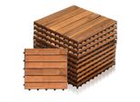 Yakimz Set Di 11 Piastrelle In Legno Acacia 1M² Piastrelle Per Patio Click Tiles Mosaico Classico 30X30Cm