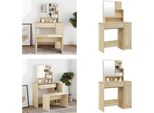 Vidaxl Tavolo Da Toilette Con Specchio In Rovere Sonoma 86,5X35X136 Cm - Tavolo Da Toilette - Tavolo Da Trucco - Tavolo Per Cosmetici - Tavolo Da Toilette