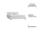 Vidaxl Struttura Letto In Pelle Finta Bianca 140X200 Cm - Letti E Strutture Letto