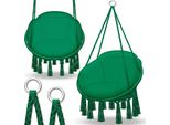 Tillvex Sedia Sospesa Verde Con Grande Cuscino 200Kg Da Appendere | Sedia Sospesa Per Interni Ed Esterni | Cesto Sospeso Resistente Alle Intemperie | Cesto Per Altalena