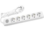 Presa Multipla A 6 Vie Con Interruttore 5 M Bianco