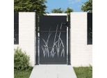 The Living Store Cancello Da Giardino Antracite 105X130 Cm Acciaio Design Erba