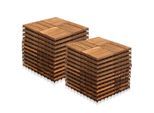 Tolletour Piastrelle In Legno 22X 2M² Piastrelle Per Terrazze In Legno Di Acacia Piastrelle Click 30X30Cm Giardino Balcone Mosaico