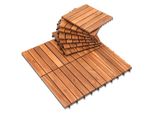 Jopassy Set Di 33 Piastrelle In Legno Acacia 3M² Piastrelle Per Patio Piastrelle A Scatto Mosaico Classico 30X30Cm