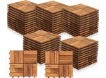 Yakimz Piastrelle In Legno 55X 5M² Piastrelle Per Terrazze In Legno Di Acacia Click Tiles 30X30Cm Giardino Balcone Mosaico