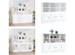 Vidaxl Credenze 3 Pezzi. Materiale A Base Di Legno Bianco - Credenza - Credenze - Credenza - Armadio