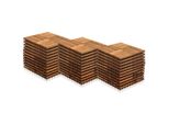 Tolletour Piastrelle In Legno 33X 3M² Piastrelle Per Terrazze In Legno Di Acacia Piastrelle Click 30X30Cm Giardino Balcone Mosaico