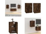 Vidaxl Mobili Tv A Parete 2 Pz. Rovere Fumé 40X34,5X60 Cm - Mobile Tv A Parete - Mobile Tv A Parete - Mobile Tv - Console Tv