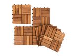 Jopassy Piastrelle In Legno 44X 4M² Piastrelle Per Terrazze In Legno Di Acacia Piastrelle Click 30X30Cm Giardino Balcone Mosaico