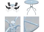 vidaXL 5 tlg. Garten Essgruppe Stahl Schwarz - Gartenmöbelset - Gartenmöbelsets - Gartenmöbel Set - Gartenmöbel Sets
