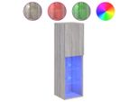 Mobile Tv Con Luci Led Grigio Sonoma 30,5X30X102 Cm